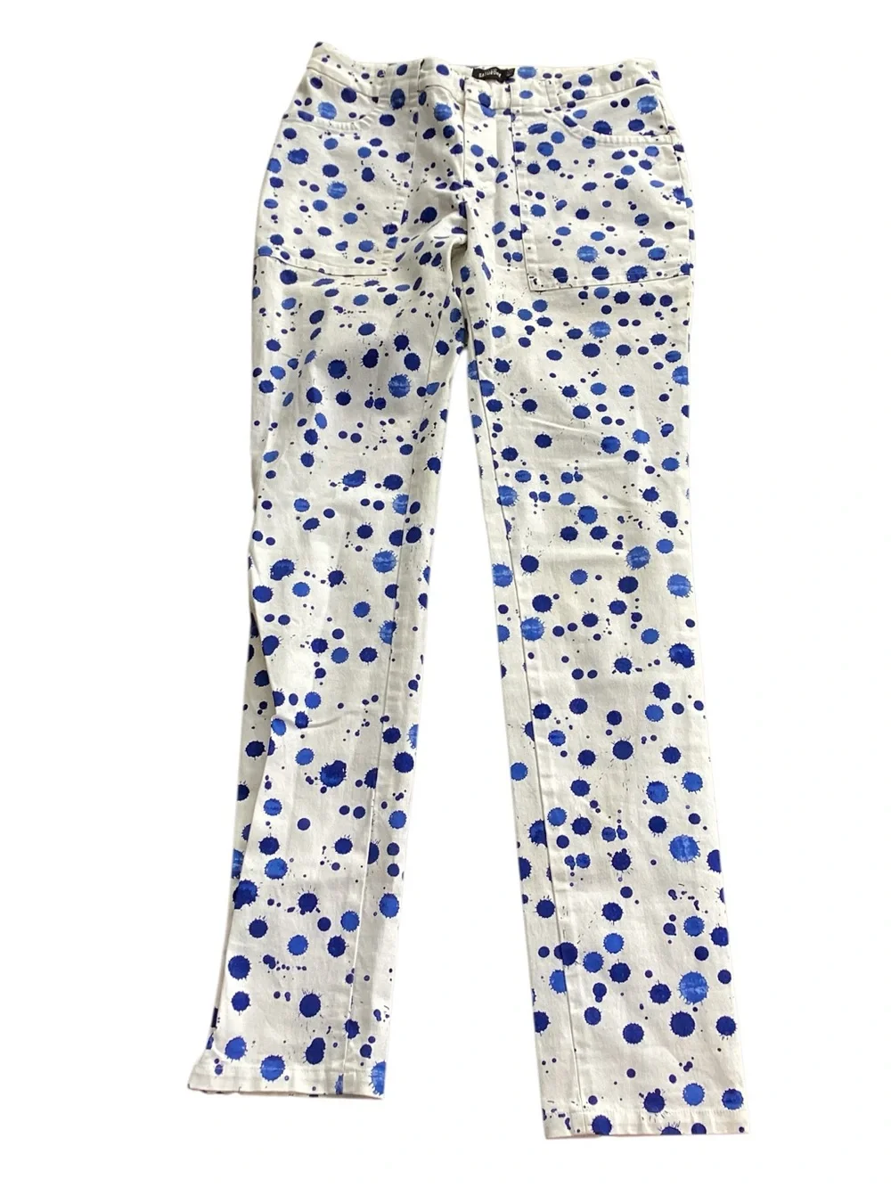 Kate Spade Jeans Spatter Paint White Blue Saturday 4